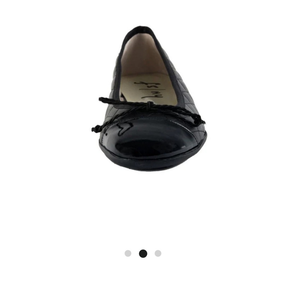 French Sole Quilted Black Flats - Picture 2 of 3